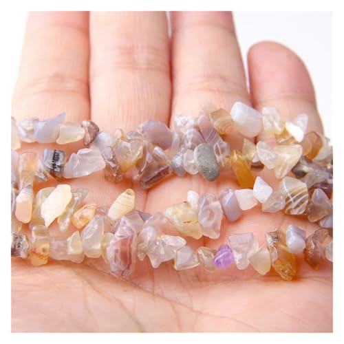 Perles de gravier pour bijoux DIY en agate de Botswana de 80cm
