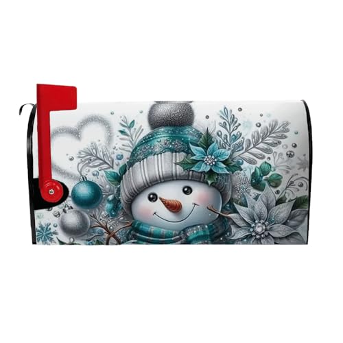 Magnetic Mailbox Cover Christmas Waterproof Post Box Cover 18 X 21 Snowman Wrap Winter Garden Yard Outdoor Decor Standard Size