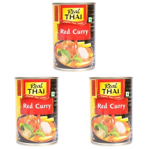 Image of Real THAI Original Thai Cuisine Red Curry Paste, 14.11 oz / 400 gm (Pack of 3)