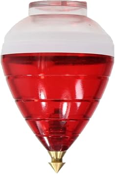 Spintastics Trompo Bearing Tip Spin Top Red and Clear