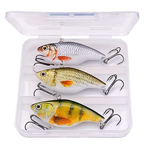 Livronic3pcs 7cm 18g Sinking Rattling Vibes for Winter Fishing Lure Set Of Wobblers for Pike Roll Crankbaits Fishing Tackle 2020 (Color : Combo B)
