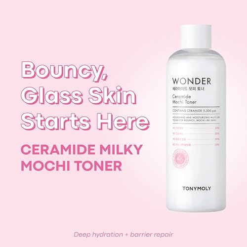 Image of TONYMOLY Mochi Milky Toner - Hydrating Korean Milky Toner for Face, Ceramide Barrier Repair, Hyaluronic Acid & Cica - Soothing Toner for Dry & Sensitive Skin, Glass Skin - 300ml