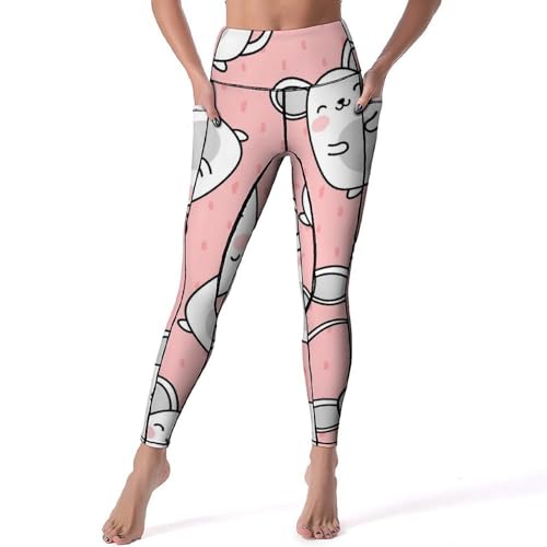 Legging femmes imprimé souris pour le sport et yoga fitness taille haute S
