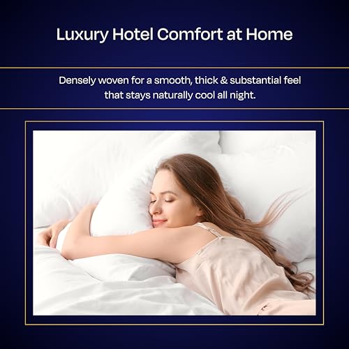 California Design Den California King Sheet Sets - Luxury 1000 Thread Count Sateen, Thick and Natural 100% Cotton Sheet Set, Deep Pockets, Soft, Breathable and Durable Bedding - White
