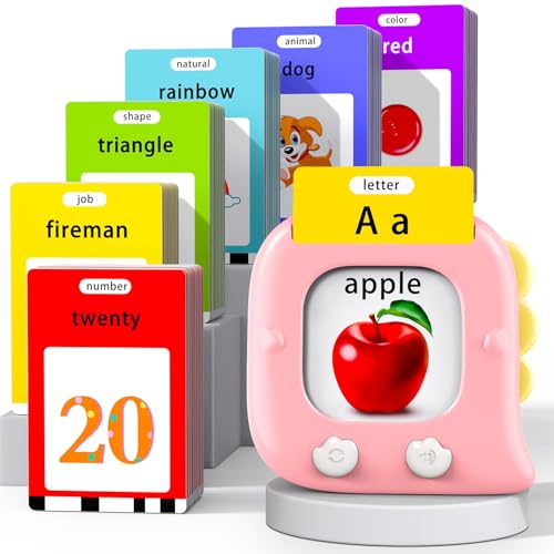 Kidzdo 520 ABCs Sight Word Talking Flash Cards for Toddlers, Easter/Birthday Gifts for 2 3 4 5 6 Year Old Girls, Early Educational Toys, Pocket Speech Learning Toys for Autistic Kids Ages 2-6, Pink by Kidz do - Used condition - US$20.51