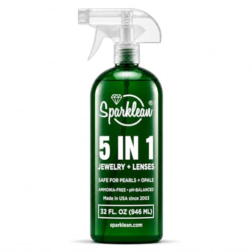 SPARKLEAN Jewelry Cleaner Spray, Bulk Refill, Ultrasonic Ready, 32 oz