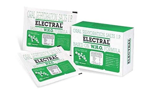 Image of ELECTRAL Oral Rehydration Salts I.P. | Regular Unflavor | WHO Formula | Pack of 50 Sachets | 4.40 g Each