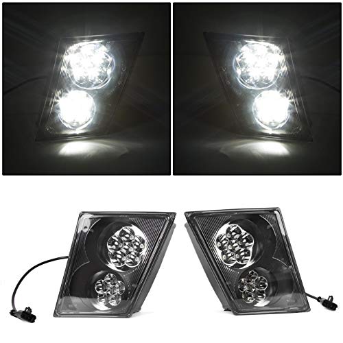 HECASA New Pair LED Fog Lights Bumper Lamp Driver Passenger Compatible with 2003-2017 Volvo Vt Vnl Replacement for 20737496, 20737497