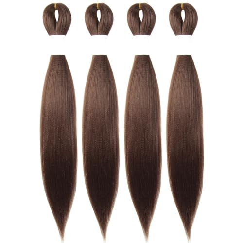 Osuntress Braiding Hair Pre Stretched Long Fake Braids 18 Inch 30#, 4 Packs