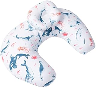 TEALP Nursing Pillow Breastfeeding Pillow with a Detachable Headrest Baby Head Support 100% Cotton Pillowcase Removable (white)