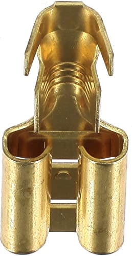 Restagraf Flachsteckhülse, blank, weiblich, 9,5 x 12 mm (2,6 bis 6 mm²) (30 Stück), Messing