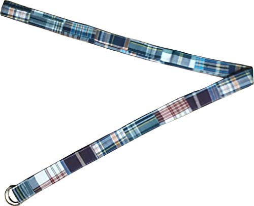 KVR Cotton woven madras check plaid patchwork waist designer vintage multicolored girl teen women double D-ring Belt4