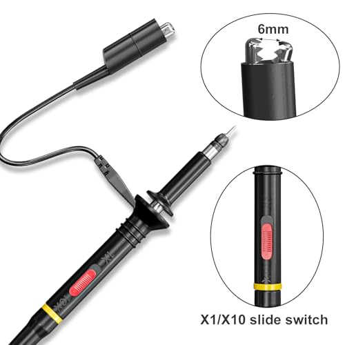 Cleqee Oszilloskop-Clip-Tastköpfe 200MHz 2 Stück vollständig isolierte BNC-Endtastköpfe mit Zubehörsatz 1X 10X