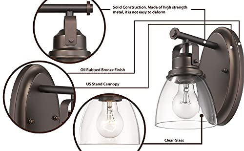 Yeehome Rustic Vanity Light Fixture, Oil Rubbed Bronze Bathroom Light Fixtures, Industrial Wall Sconce Lighting, Farmhouse Wall Light, Modern Bath Wall Mounted Lights For Mirror Bedroom, Orb #TOP1