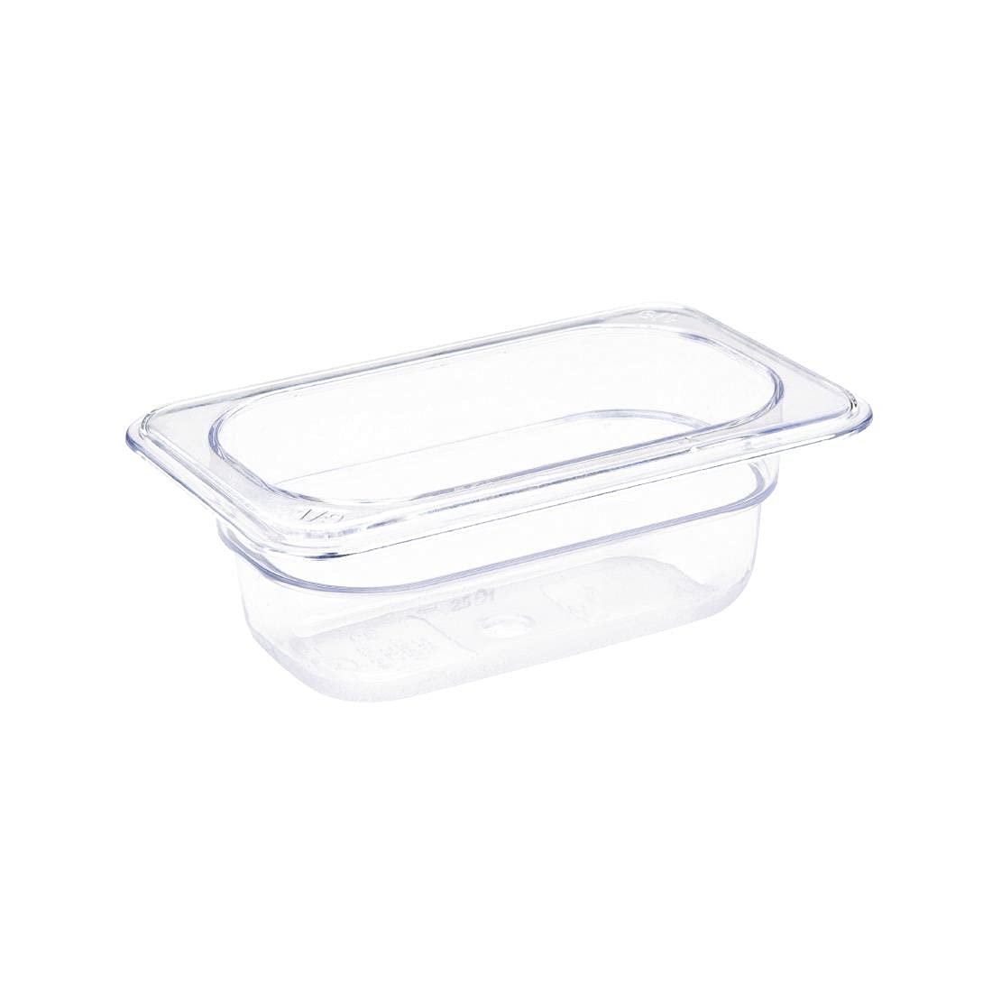 Vogue Plastic 1/9 Gastronorm Container, 65mm, Clear - Food Storage Container Pan - Fridge, Freezer Safe U242