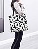 GODWOODS Tote Bag Aesthetic Canvas Handbags with Zipper for Women Travel Shoulder Bags Purses with compartments (Cow Print) #1