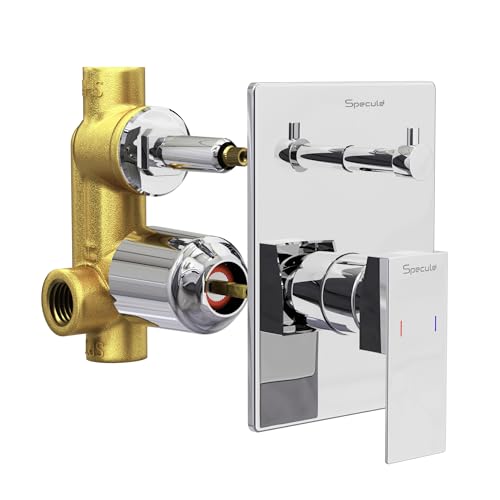 Image of Brass, Concealed Body High Flow Diverter | With Exposed Part Kit | Bathroom Shower System | Bathroom Mixer | Diverter set for Bathroom | Chrome Finish (Cubix)