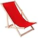 Liegestuhl klappbar aus Holz - Klappstuhl Klappliege Sonnenstuhl Strandstuhl Holzklappstuhl Sonnenstuhl Gartenliegen Rot 1 Stück