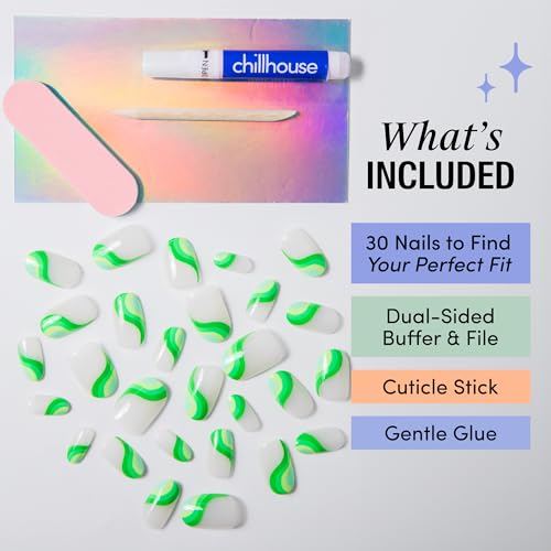 Chillhouse - Chill Tips, Press on Nails Kit - Just the Tips (Oval) - 30 Nail Shapes & Sizes - Up to 2 Weeks of Wear - Customizable Fit - Reusable - Latina Founded & Women Owned - Beauty & Self Care