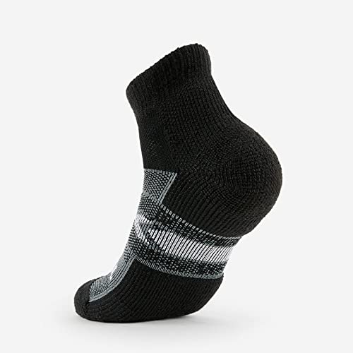 Thorlos Wcmu Max Cushion 12 Hour Shift Ankle Socks, Black/Grey, Large #TOP4