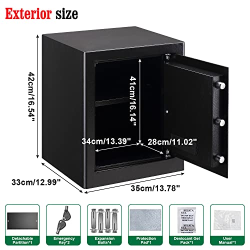 Home Safe Fireproof Waterproof,Fireproof Safe With Digital Keypad,Security Large Safe Box For Documents Money Gun And Other Personal Items(1.8 Cuft Black) #TOP4