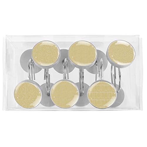 Crochets pour rideau de douche en acier jaune d'oie | Lot de 12 - 6