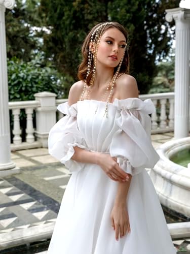 Elegant Short Wedding Dresses for Bride 2025 Engagement Ruffle Bridal Shower Dress for Wedding4