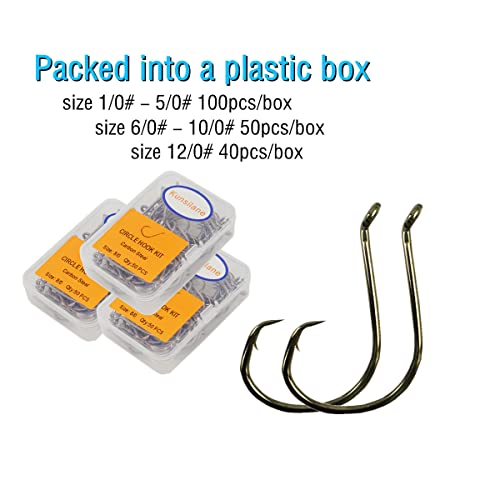 Kunsilane Circle Fishing Hooks Saltwater Big Size 10/0,50Pcs/Box Offset Sport Octopus Catfish Fishing Hooks High Carbon Steel Extra Strong #TOP5