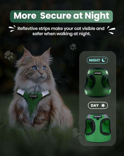 Image of FAYOGOO Cat Harness and Leash Set, Escape-Proof Step-in Vest for Walking