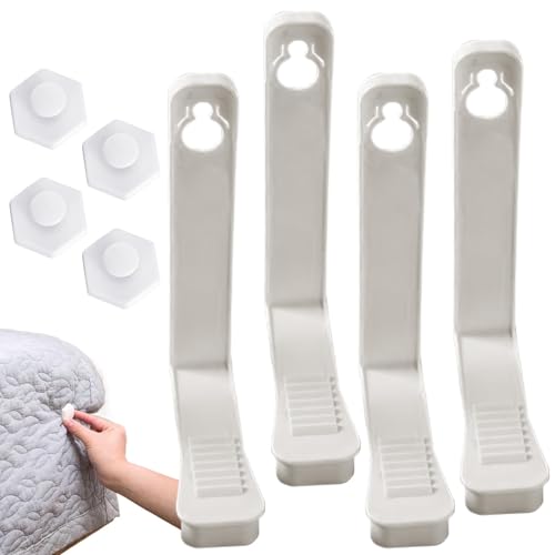 Dinchaakuarry Soportes de sábana, Sujetadores de sábanas - 4X Sujetadores de pasadores de colchas para Cojines - Colchas extraíbles arreglando Sujetadores con Hebilla de Bloqueo para Cojines