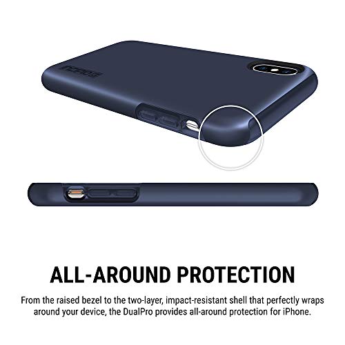 Incipio Dualpro Dual Layer Case For Iphone Xs Max (6.5") With Hybrid Shock-Absorbing Drop Protection - Midnight Blue #TOP4