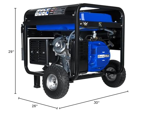 DuroMax XP10000E 10,000-Watt Gas Powered Portable Generator - Electric Start, Whole Home Backup Power, Transfer Switch Ready, RV & Emergency Ready