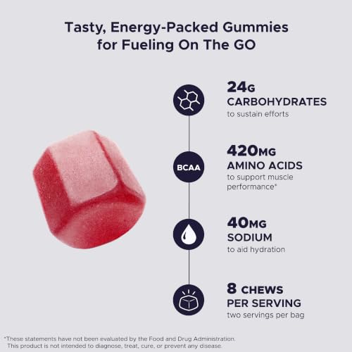 Image of GU Energy Chews, Watermelon Energy Gummies with Electrolytes, Vegan, Gluten-Free, Kosher, Caffeine-Free, and Dairy-Free On-The-Go Energy for Any Workout, 12 Bags (24 Servings Total)