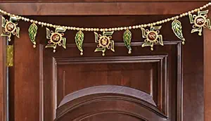 NIRMAL HANDICRAFT Oxide Metal Toran Bandarwal Diwali Decoration Door Hanging Shubh Labh Bandarwal Multicolor
