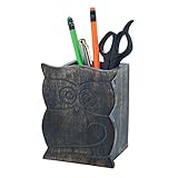 Eximious India Mothers Day Gifts For Mom Multi Functional Eyeglass Holder and Wooden Desk Organizer - Pen Cup, Gray 5.5 x 3 inches