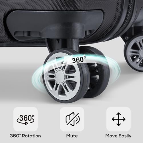 Image of Melalenia Luggage 10 Piece Sets Clearance,Large Suitcase Set Spinner Wheels with TSA Locks,Hard Shell Luggage Sets for Women Travel Suitcase (10Pcs Black)