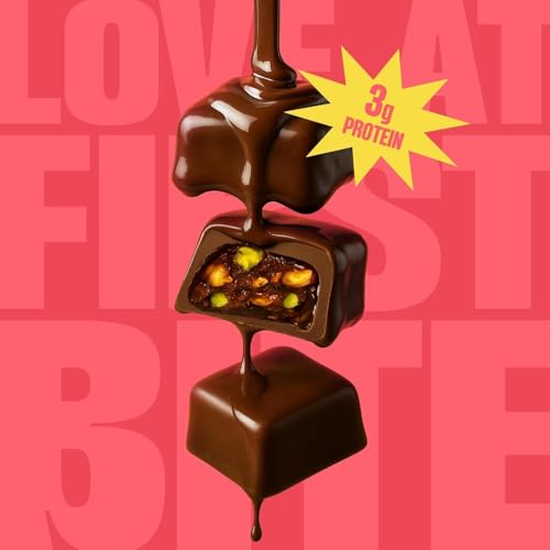 Image of Yogabar Choco Dipped Date Minis | 3g Protein per Bite | Goodness of Dates, Almonds, Cashews & Pistachios Dipped in Chocolate | High Fiber Snack | No Added Preservatives | Pack of 12