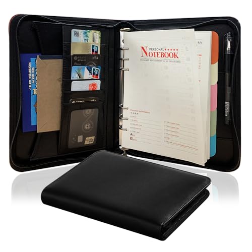 La mejor comparación de Carpetas, tabla con los diez mejores. 49 Carpeta con Cierre, A5 Carpeta de Portafolios, Diseño con Cremallera para Evitar Caídas,100 Hojas de Papel Gratuitas, Superficie de Cuero para Mayor Comodidad, Adecuado para...