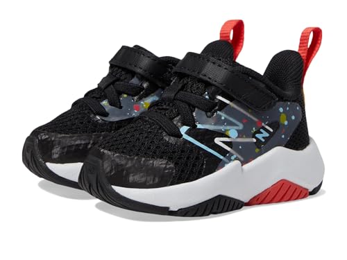 New Balance Kids ITRAVHB2 Running Shoe, Black/Blast Red/Team Sky Blue, 5.5 US Unisex Toddler