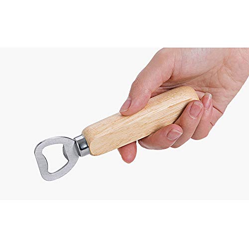 Bartender Bottle Openers, Beer Bottle Openers, Cider, Soft Drinks -Wood Handle Handheld (Set Of 6) #TOP6
