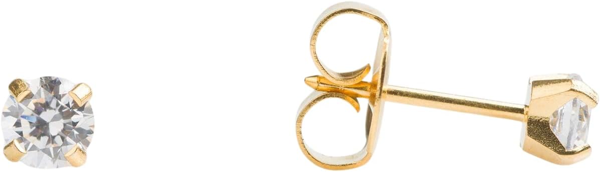 Sensitive Cubic Zirconia Stud Earrings | Hypoallergenic and Nickel Safe for Sensitive Ears | High Fashion Earrings for Women and Men