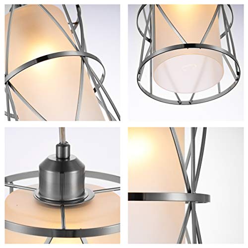 Klosm Modern Mini Pendant Light In Brushed Nickel Finish With Frosted Glass Shade 1-Light Adjustable Cylinder Pendant Lighting Fixture For Kitchen Island Sink Dining Room Counter Farmhouse #TOP3