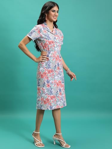Image of Tokyo Talkies Women's Short Sleeves Open Collar Printed Dresses | Stylish Dresses | Casual Dresses