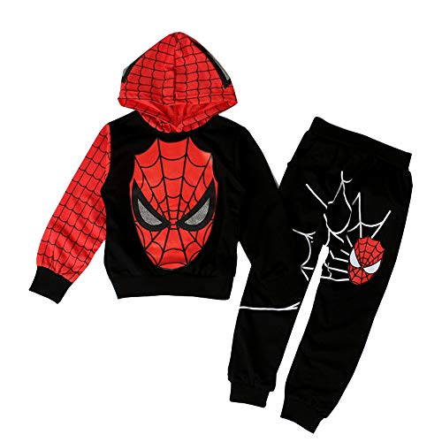 AEIL Garçons Décontractée Survêtement Hoodies Enfants 2 Pièce Outfit Spiderman Cosplay Ensemble À Manches Longues Sport Suit Vêtements Combinaison Cover