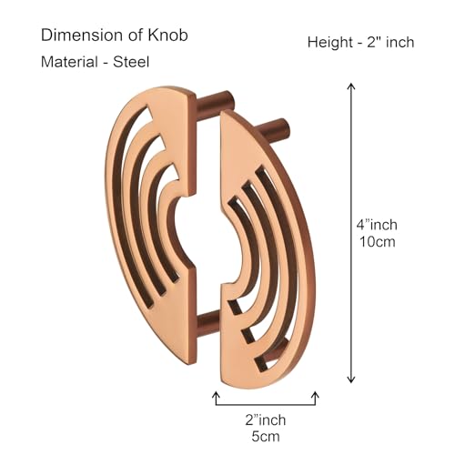 Image of COMPASS Stainless Steel Camila Cabinet Knobs, Drawer Pulls, Knobs for Dresser Drawers, Drawer Knobs Handle, Kitchen Knobs (PVD Rose Gold Finish) Pack of 8 pcs