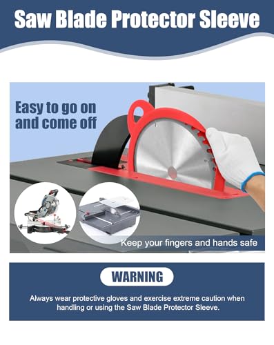 Powhorse Silicone Saw Blade Storage, Saw Blade Holder Protector Guard 1 Pack for Circular 10\" Blade Diameter, Easy Holder and Finger Protection Fit for Diablo, Makita, DeWalt, Craftsman and More