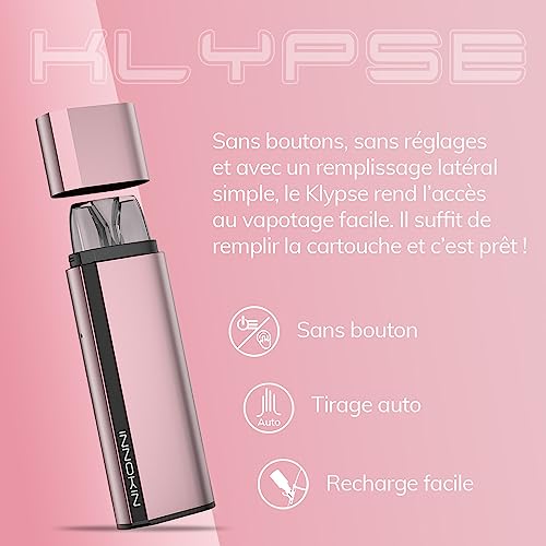 INNOKIN - Klypse Starter Kit 2ml - Cigarette Electronique Pod - Puissance 16W - Pour Débutant - Batterie 700 mA - Résistance 0,8 Ohm - Airflow MTL - Rose Blush – vue 2
