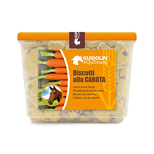 Guidolin Horses Carrot Equisnack – Biscotti per Cavalli con veri pezzi di Carota Snack Naturale e artigianale 700 g