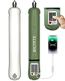 Solar Camping Lights Rechargeable, 4 Lighting Modes, IP66 Waterproof Inflatable Lamp for Hiking, Backpacking, Survival, Collapsible Tent Lights for Camping, Portable Lanterns for Power Outage ( Green)