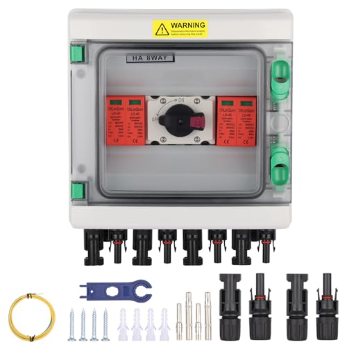 überspannungsschutz pv - 1000V LONQ.X＋SPD Solar Anschlusskasten, Blitzschutz dc trennschalter pv anlage 2 string 2 in 2 out, DC Combiner box Leitungsschutzschalter Solar balkonkraftwerk